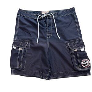 Hollister Board Shorts Men's‎ Size XL Lined Cargo Swim Trunks Hunt Beach CA Blue